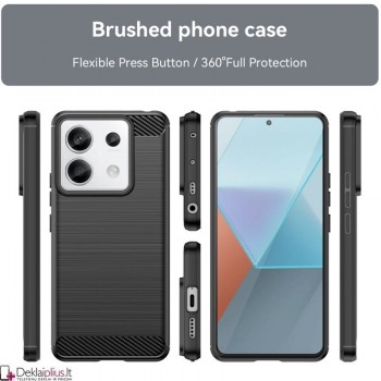 Carbon guminis dėklas - juodas (Xiaomi Redmi Note 13 5G)